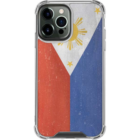 Philippines Flag Distressed iPhone 14 Pro Max Clear Case